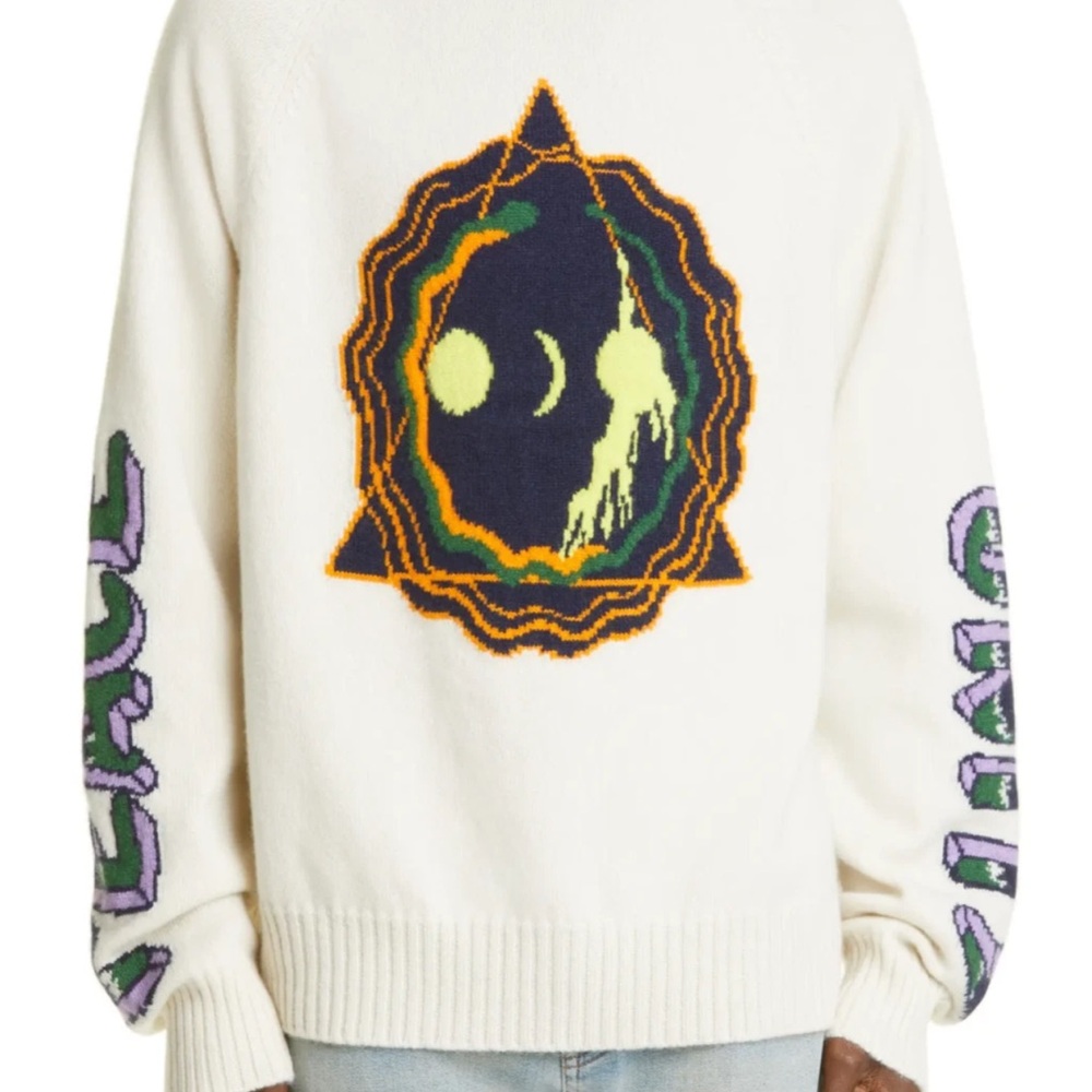 The Elder Statesman White Sweater with Graphic Design